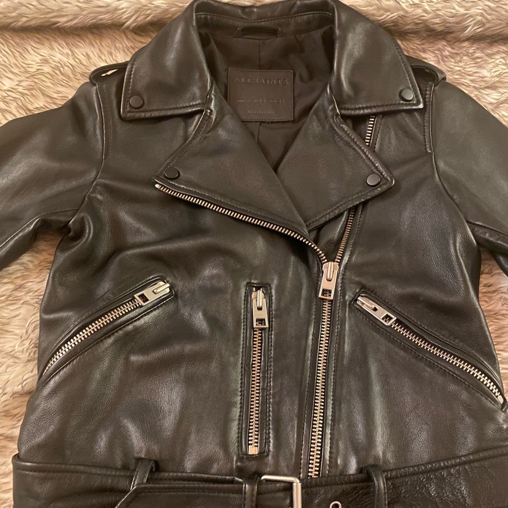 All Saints Balfern Leather Biker Jacket — perfect condition only worn once